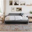 AFI Cambridge Mid-Century Solid Wood Twin Daybed with Curved Backboard in Gray