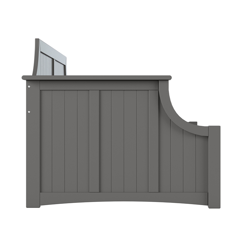 AFI Cambridge Mid-Century Solid Wood Twin Daybed with Curved Backboard in Gray