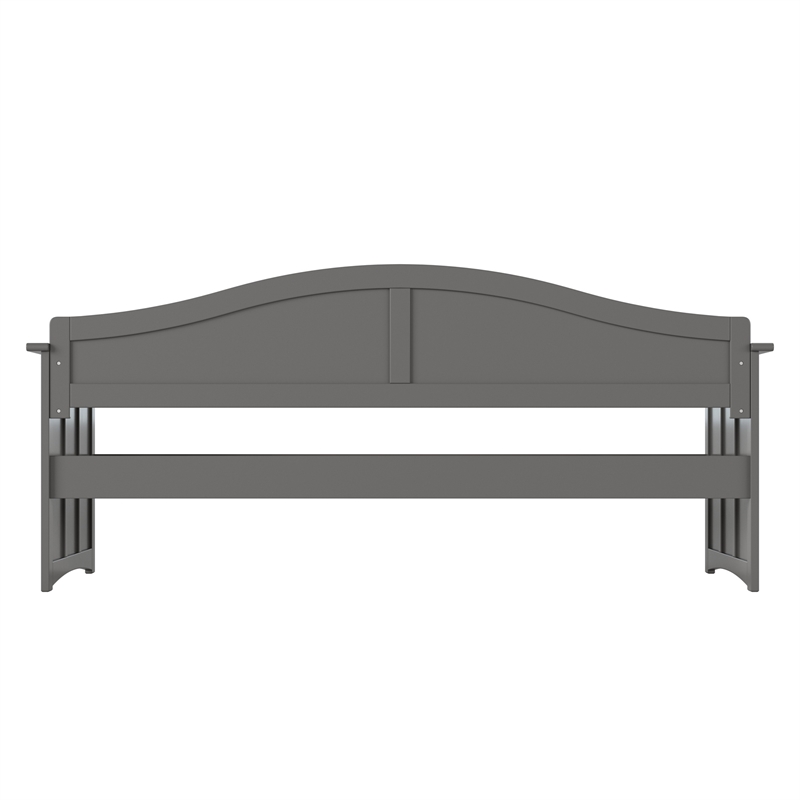 AFI Nantucket Mid-Century Solid Wood Twin Daybed with Groove Beadboard in Gray