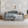 AFI Nantucket Mid-Century Solid Wood Twin Daybed with Set of 2 Drawers in Gray