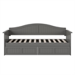 AFI Nantucket Mid-Century Solid Wood Twin Daybed with Set of 2 Drawers in Gray