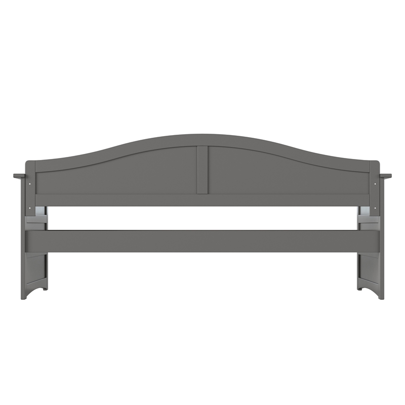 AFI Acadia Mid-Century Solid Wood Twin Daybed with Back Board in Gray
