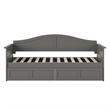AFI Acadia Mid-Century Solid Wood Twin Daybed with Set of 2 Drawers in Gray