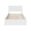 Nantucket Wood King Platform Bed with Footboard and Twin XL Trundle in White
