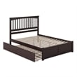Mission Wood King Platform Bed with Footboard and Twin XL Trundle in Espresso