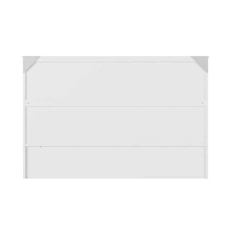 AFI Raleigh Modern Queen Solid Wood Murphy Bed Chest with Mattress in White