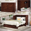 AFI Raleigh Modern Queen Solid Wood Murphy Bed Chest with Mattress in Walnut
