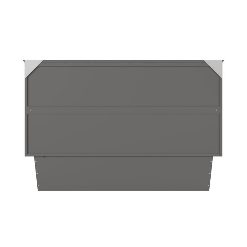 AFI Chelsea Queen Solid Wood Murphy Bed Chest with Mattress in Gray