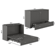 AFI Aspen Queen Solid Wood Murphy Bed Chest with Mattress in Gray