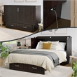 AFI Sydney Queen Solid Wood Murphy Bed Chest with Mattress in Espresso