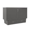 AFI Sydney Queen Solid Wood Murphy Bed Chest with Mattress in Gray