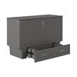 AFI Sydney Queen Solid Wood Murphy Bed Chest with Mattress in Gray