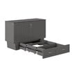 AFI Sydney Queen Solid Wood Murphy Bed Chest with Mattress in Gray