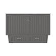 AFI Sydney Queen Solid Wood Murphy Bed Chest with Mattress in Gray