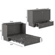 AFI Sydney Queen Solid Wood Murphy Bed Chest with Mattress in Gray