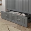 AFI Sydney Queen Solid Wood Murphy Bed Chest with Mattress in Gray