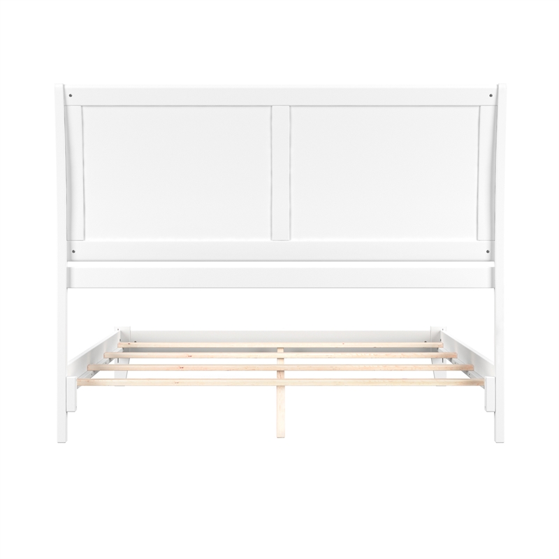Portland Queen Solid Wood Foundation Bed in White