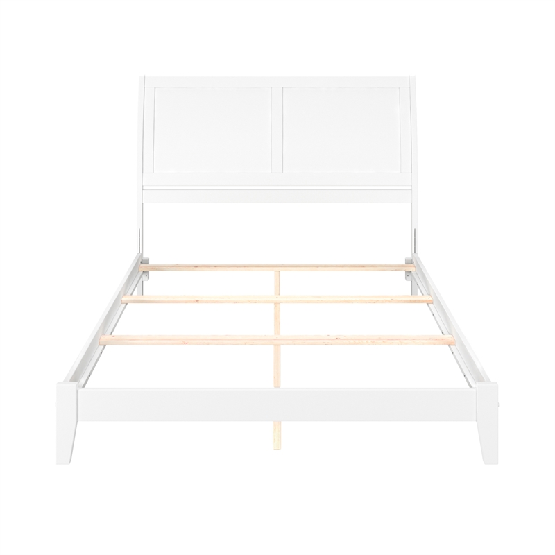 Portland Queen Solid Wood Foundation Bed in White