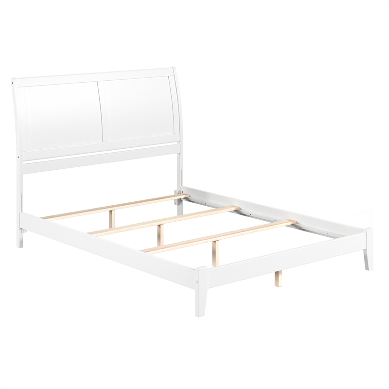 Portland Queen Solid Wood Foundation Bed in White