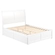 Portland Queen Wood Platform Bed with Footboard & 2 Storage Drawers in White