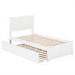 AFI Canyon Twin Solid Wood Platform Bed with Footboard & Twin Trundle in White