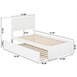 AFI Canyon Twin Solid Wood Platform Bed with Footboard & Twin Trundle in White