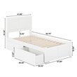 AFI Canyon Twin XL Wood Platform Bed with Footboard & Set of 2 Drawers in White