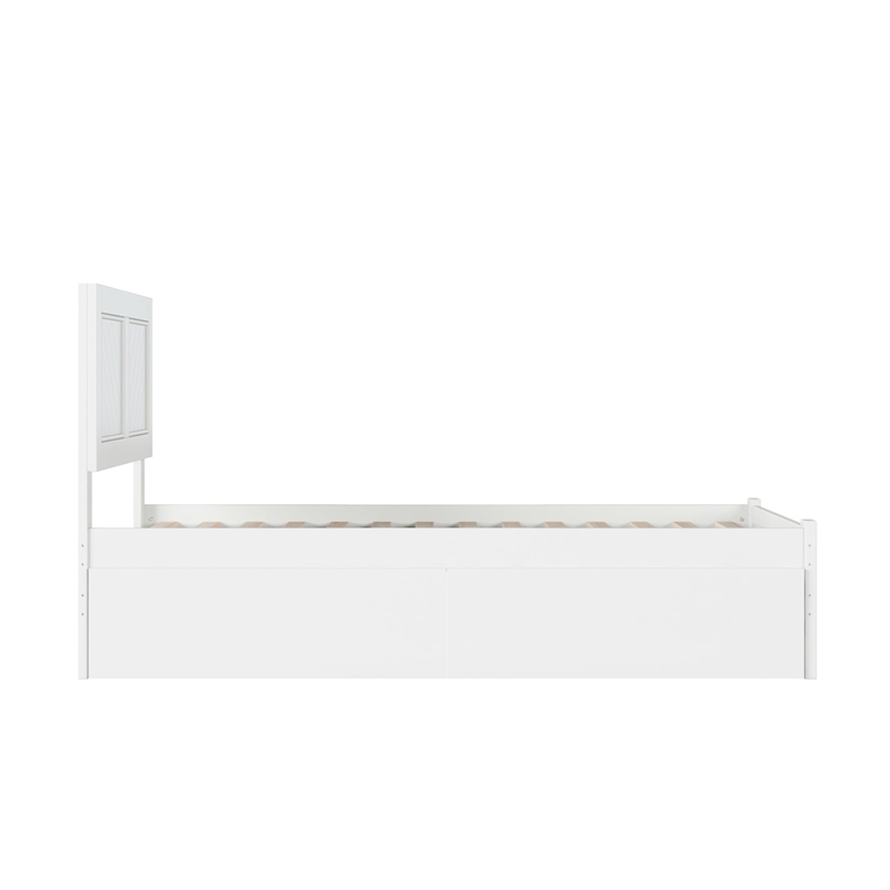 AFI Canyon Twin Wood Storage Platform Bed with Footboard & 2 Drawers in White