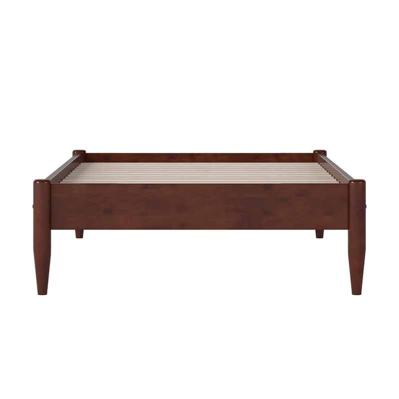 Pasadena Twin Low Profile Wood Platform Bed in Walnut