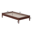 Pasadena Twin Low Profile Wood Platform Bed in Walnut