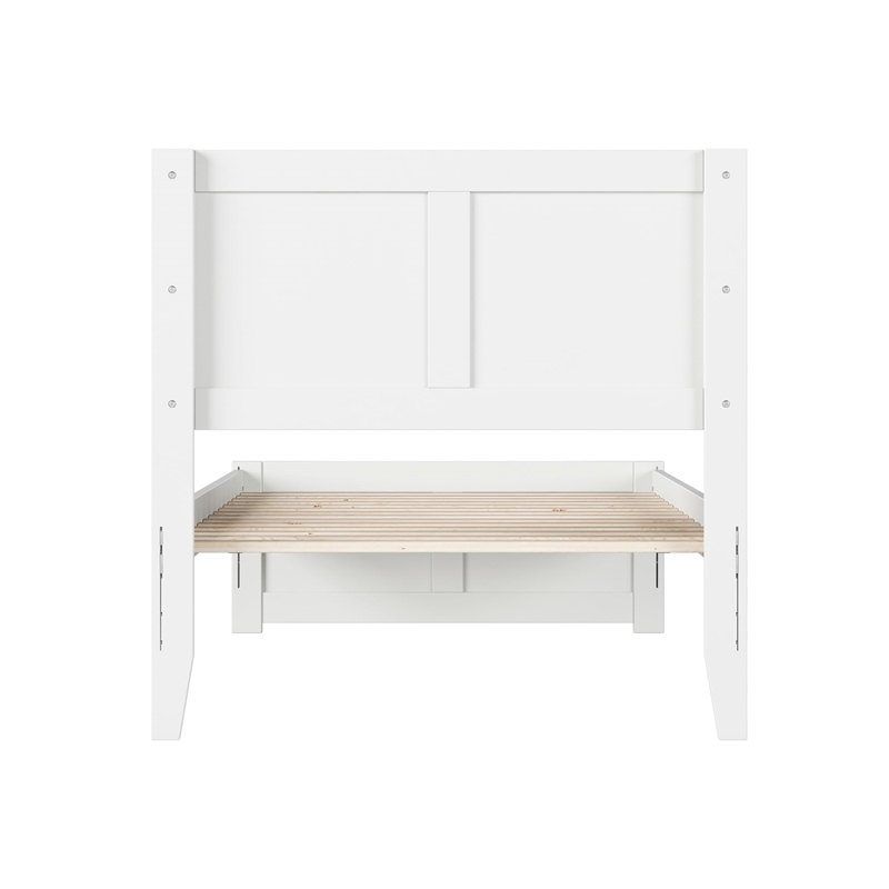 Canyon Twin Wood Platform Bed with Matching Footboard in White