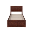 Canyon Twin Wood Platform Bed with Matching Footboard in Walnut