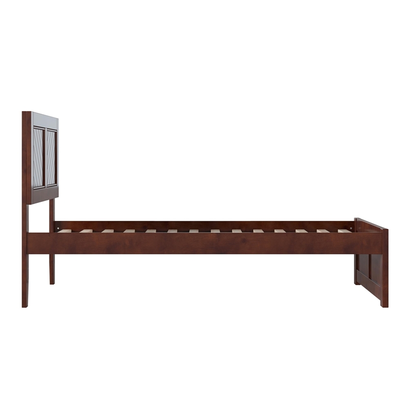Canyon Twin Wood Platform Bed with Matching Footboard in Walnut