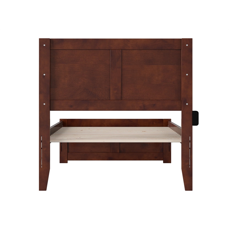 Canyon Twin Wood Platform Bed with Matching Footboard in Walnut