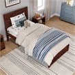 Canyon Twin Wood Platform Bed with Matching Footboard in Walnut