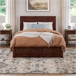 Canyon Full Wood Platform Bed with Matching Footboard in Walnut