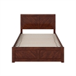 Canyon Full Wood Platform Bed with Matching Footboard in Walnut