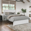 Canyon Queen Wood Platform Bed with Matching Footboard in White