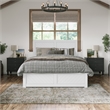 Canyon Queen Wood Platform Bed with Matching Footboard in White
