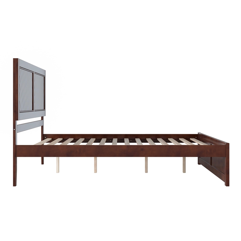 Canyon King Wood Platform Bed with Matching Footboard in Walnut