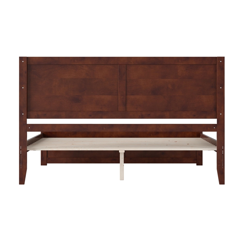 Canyon King Wood Platform Bed with Matching Footboard in Walnut