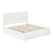 Canyon King Storage Wood Platform Bed with Matching Footboard in White
