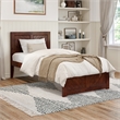 Canyon Twin XL Wood Platform Bed with Matching Footboard in Walnut