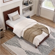 Canyon Twin XL Wood Platform Bed with Matching Footboard in Walnut