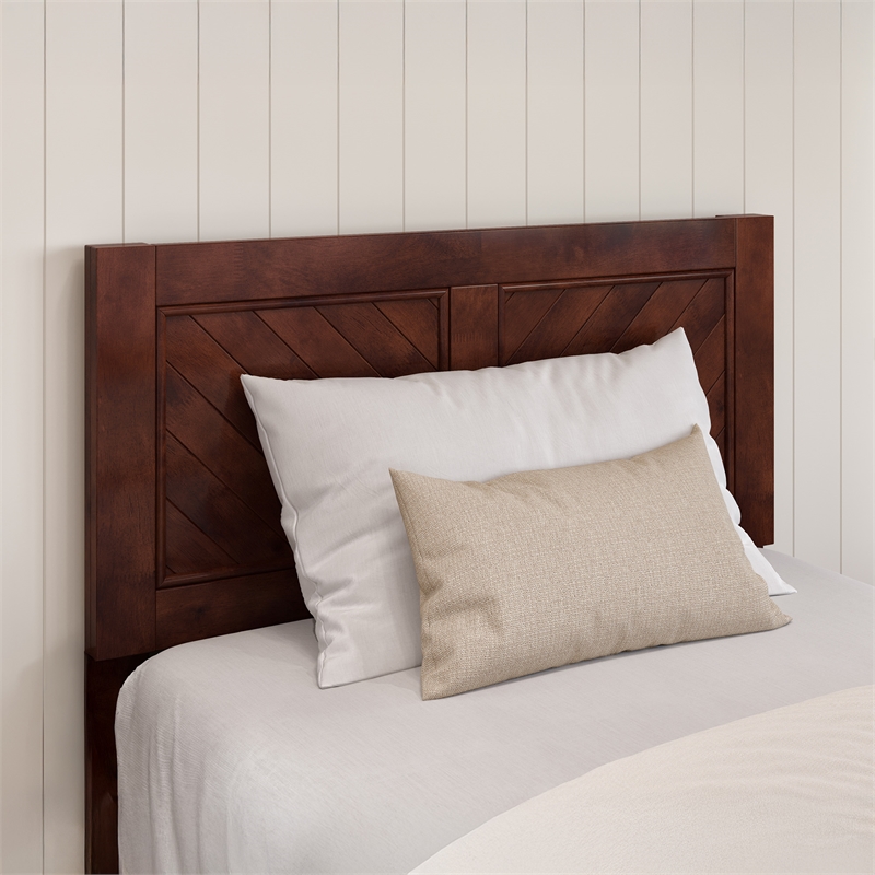 Canyon Twin XL Wood Platform Bed with Matching Footboard in Walnut