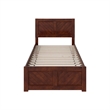 Canyon Twin XL Wood Platform Bed with Matching Footboard in Walnut