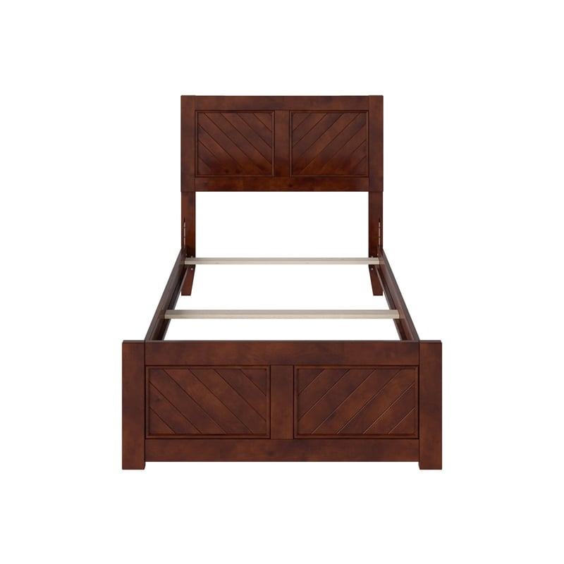 Canyon Twin XL Foundation Bed Frame with Matching Footboard in Walnut