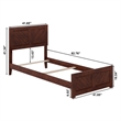 Canyon Twin XL Foundation Bed Frame with Matching Footboard in Walnut