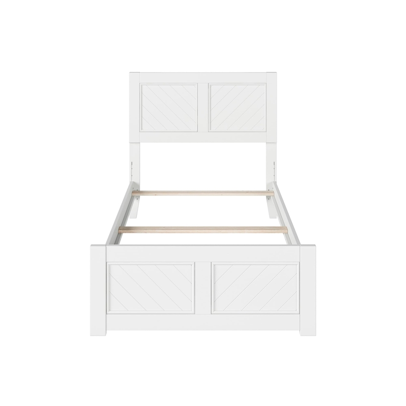 Canyon Twin Foundation Bed Frame with Matching Footboard in White
