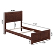 Canyon Twin Foundation Bed Frame with Matching Footboard in Walnut